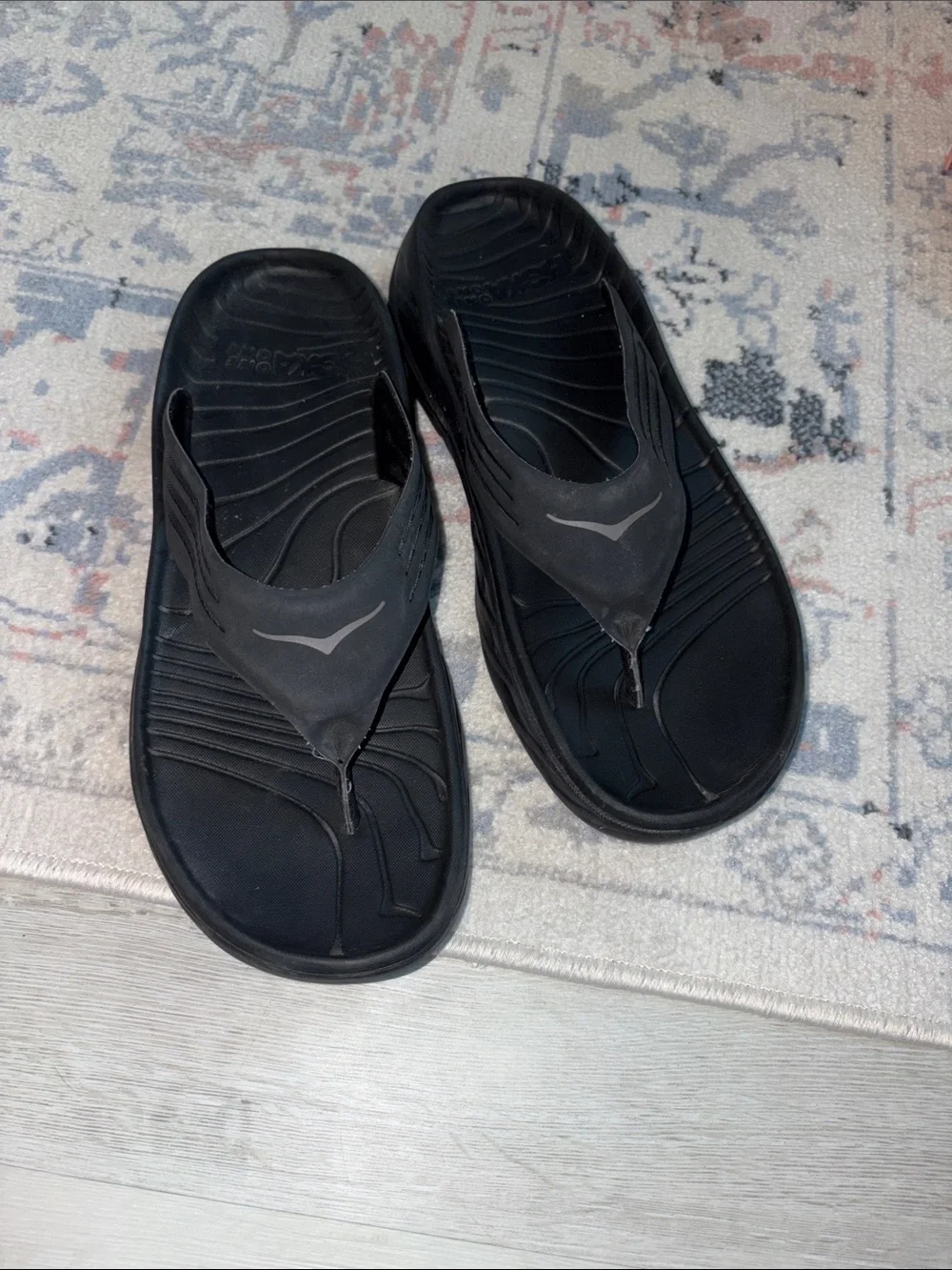Hoka one one Black Sport Flip Flop Sandals size 11